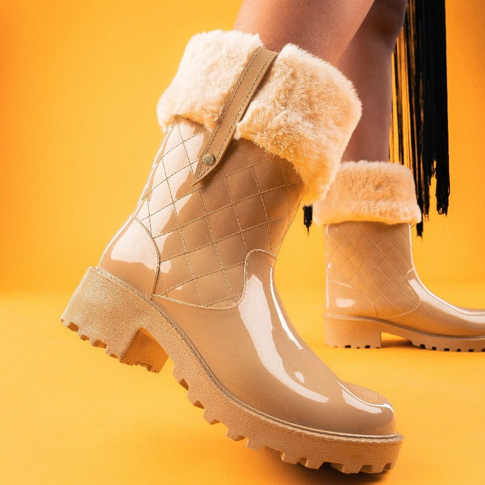 Fur Warmy Boots Nude