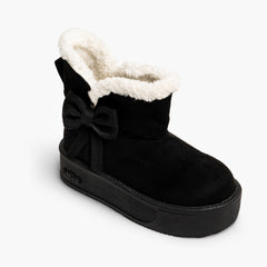Toffee winter ribbon boots