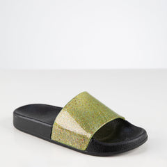 Alba Slipper Green glittery