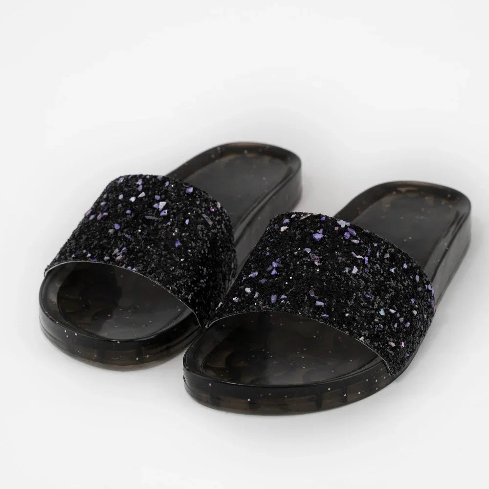 Glitter Slipper Black