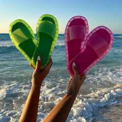 Havana Slippers Green&Fuchsia