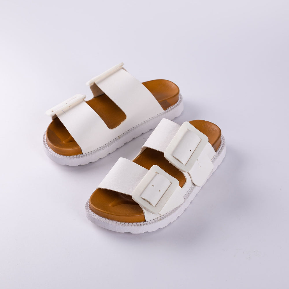 Kenzy White Chunky Platform Jelly Sandal - Adjustable Buckle Detail