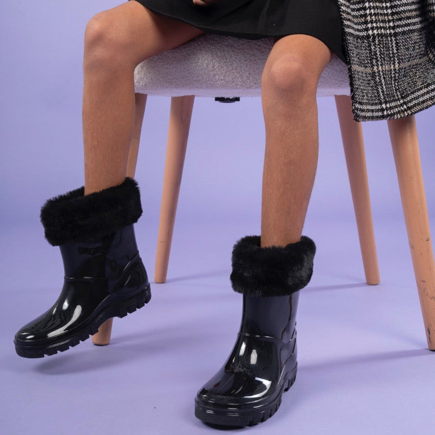 Mini Coco Jellies Fur Rain Boot for Kids