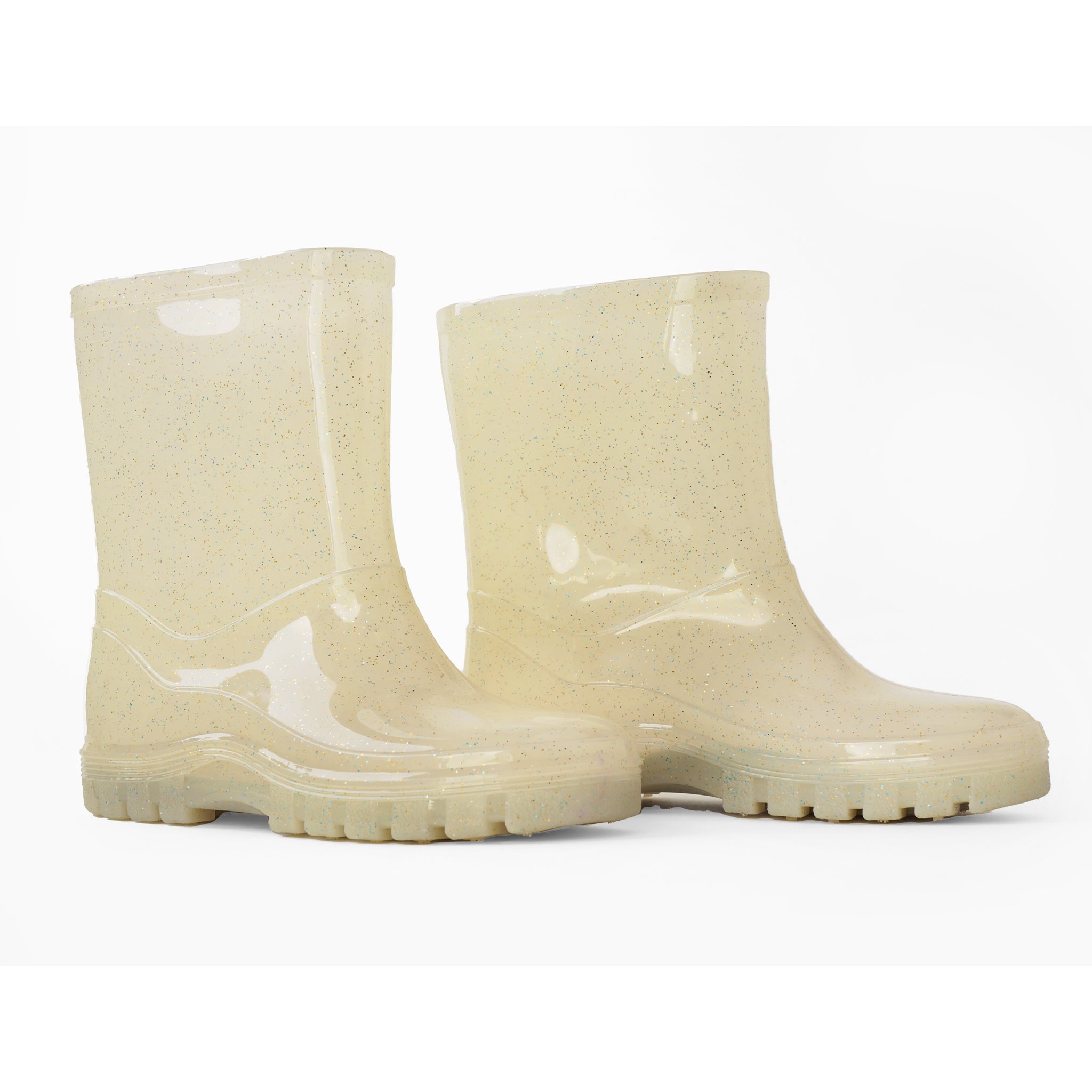 Mini RainBoots For Kids-Glittery Milky white