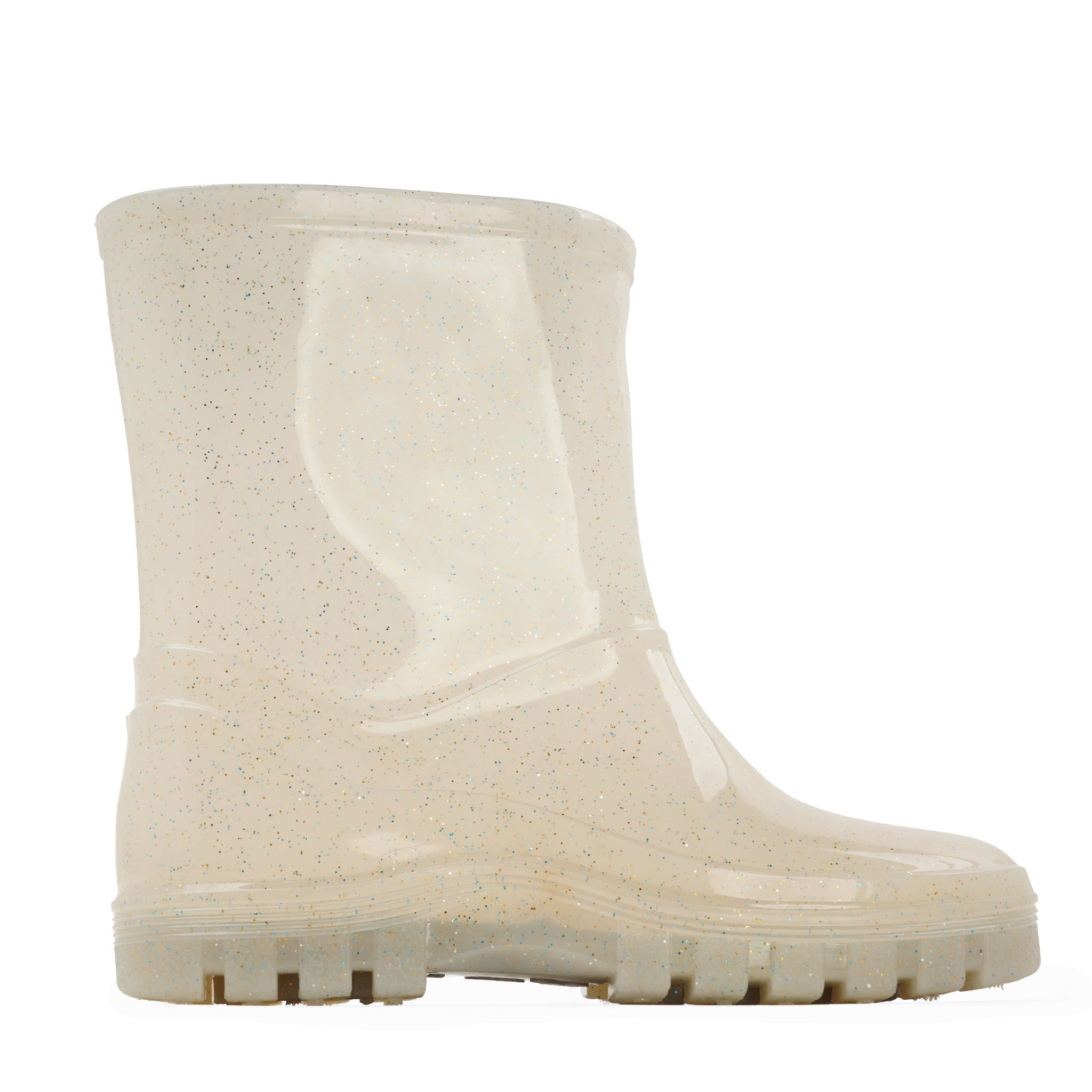 Mini RainBoots For Kids-Glittery Milky white