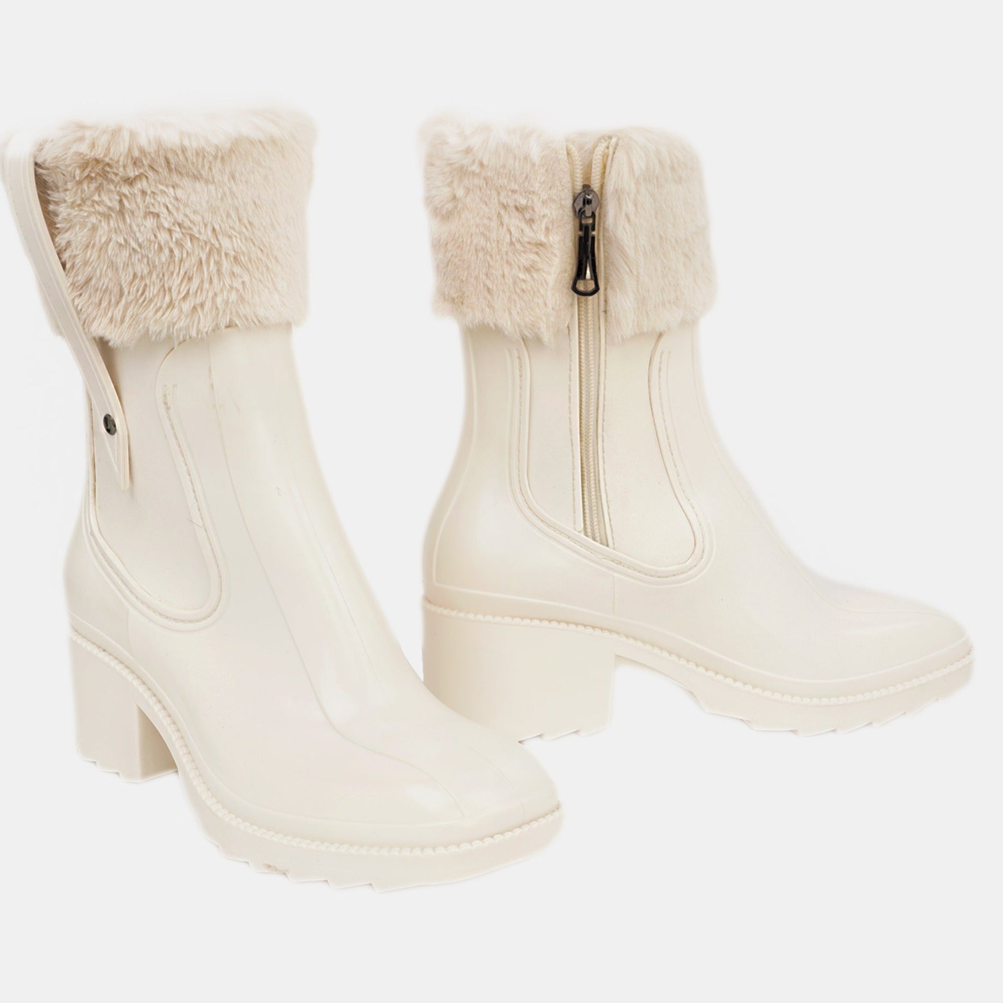 Fur Lila Boots White
